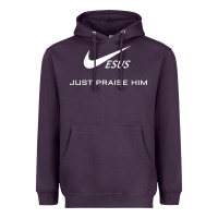 Plum jesus just praise him Heavyweight Hoodie - DesignPulse