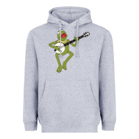Heather Grey Kermit playing the banjo Classic Heavyweight Hoodie - DesignPulse