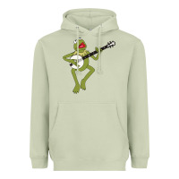 Matcha Kermit playing the banjo Classic Heavyweight Hoodie - DesignPulse