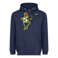 Navy Kermit playing the banjo Classic Heavyweight Hoodie - DesignPulse