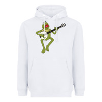 White Kermit playing the banjo Classic Heavyweight Hoodie - DesignPulse