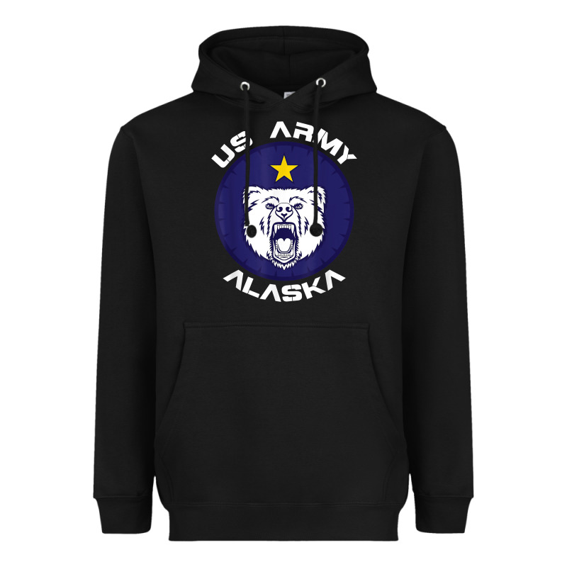 Us Army Alaska Polar Bear Patch T Shirt Heavyweight Hoodie by DesignPulse | Teevron