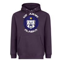 Plum us army alaska polar bear patch t shirt Heavyweight Hoodie - DesignPulse