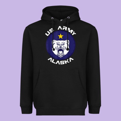 Us Army Alaska Polar Bear Patch T Shirt Heavyweight Hoodie Designed By Designpulse
