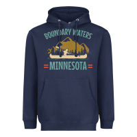 Navy retro boundary waters canoe minnesota Heavyweight Hoodie - DesignPulse