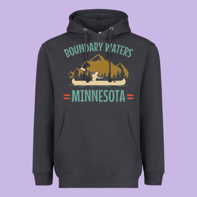 Retro Boundary Waters Canoe Minnesota Heavyweight Hoodie Designed By Designpulse