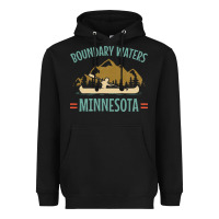 Black retro boundary waters canoe minnesota Heavyweight Hoodie - DesignPulse
