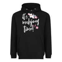 Black womens mahjong gift for her mahjong player v neck t shirt Heavyweight Hoodie - DesignPulse