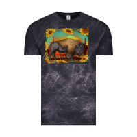 Cloud Black western bison with sunset background Vintage Tee - RanaPortraitStore