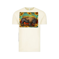 Vintage Arctic western bison with sunset background Vintage Tee - RanaPortraitStore