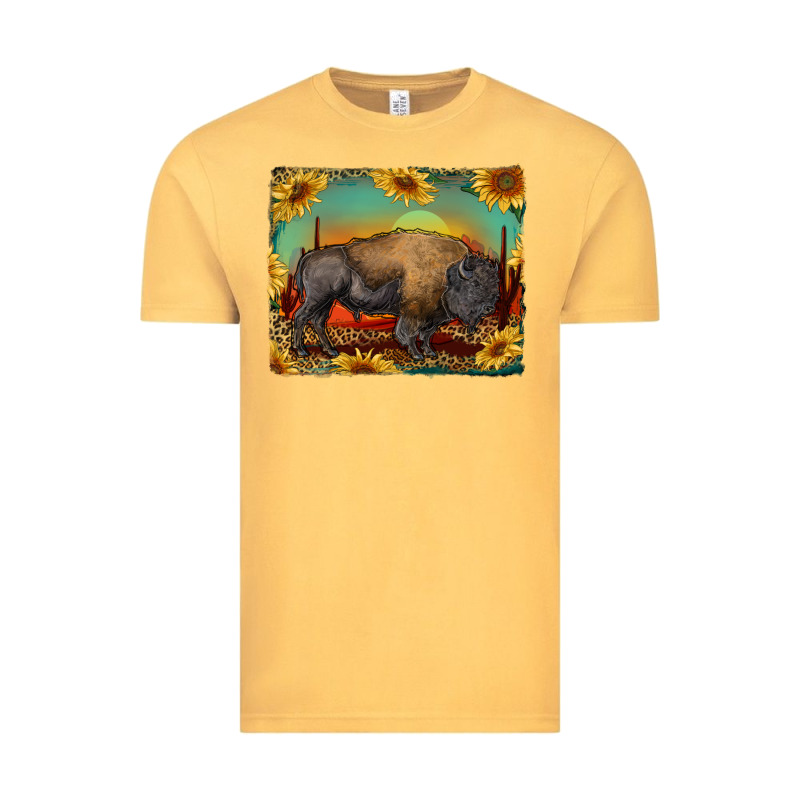 Western Bison With Sunset Background Vintage Tee by RanaPortraitStore | Teevron