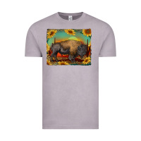 Vintage Zinc western bison with sunset background Vintage Tee - RanaPortraitStore