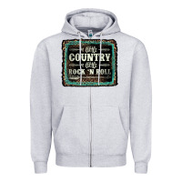 Heather Grey a little country a little rock n roll Zipper Hoodie - AdoDesignShop