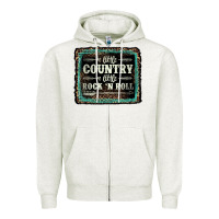 Oatmeal Heather a little country a little rock n roll Zipper Hoodie - AdoDesignShop