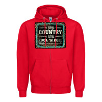Red a little country a little rock n roll Zipper Hoodie - AdoDesignShop