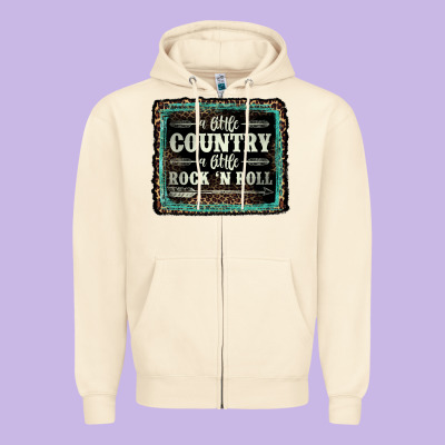 A Little Country A Little Rock N Roll Zipper Hoodie Designed By Adodesignshop