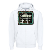 White a little country a little rock n roll Zipper Hoodie - AdoDesignShop