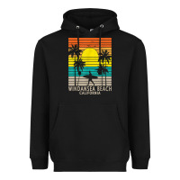 Black windansea beach california ca surfer surfing surf palm tree Heavyweight Hoodie - DesignPulse