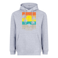 Heather Grey windansea beach california ca surfer surfing surf palm tree Heavyweight Hoodie - DesignPulse