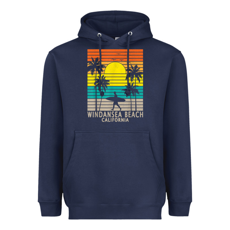 Windansea Beach California Ca Surfer Surfing Surf Palm Tree Heavyweight Hoodie by DesignPulse | Teevron