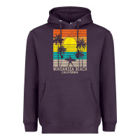 Plum windansea beach california ca surfer surfing surf palm tree Heavyweight Hoodie - DesignPulse