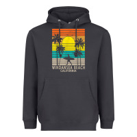 Smoke windansea beach california ca surfer surfing surf palm tree Heavyweight Hoodie - DesignPulse