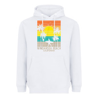 White windansea beach california ca surfer surfing surf palm tree Heavyweight Hoodie - DesignPulse