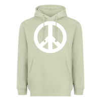 Matcha Peace Sign Heavyweight Hoodie - DesignPulse