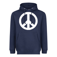 Navy Peace Sign Heavyweight Hoodie - DesignPulse