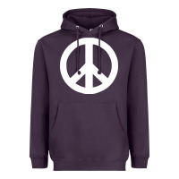 Plum Peace Sign Heavyweight Hoodie - DesignPulse