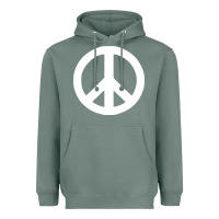 Sage Peace Sign Heavyweight Hoodie - DesignPulse