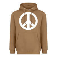 Toasted Coconut Peace Sign Heavyweight Hoodie - DesignPulse