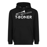 Black funny trombone funny t boner funny t boner tboner Heavyweight Hoodie - DesignPulse