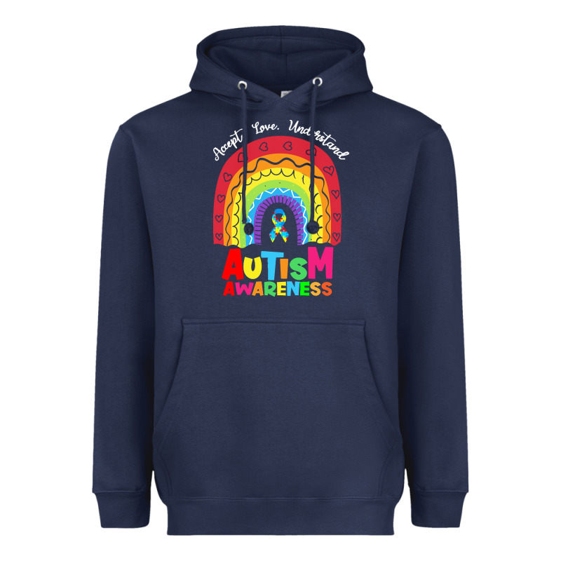 Autism Awareness Month T  Shirt Autism Awareness Rainbow Accept Unders Heavyweight Hoodie by DesignPulse | Teevron