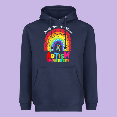 Autism Awareness Month T  Shirt Autism Awareness Rainbow Accept Unders Heavyweight Hoodie Designed By Designpulse