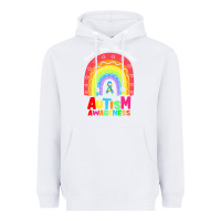 White autism awareness month t  shirt autism awareness rainbow accept unders Heavyweight Hoodie - DesignPulse