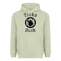 Matcha ticks suck shirt lyme disease gift green awareness ribbon Heavyweight Hoodie - DesignPulse