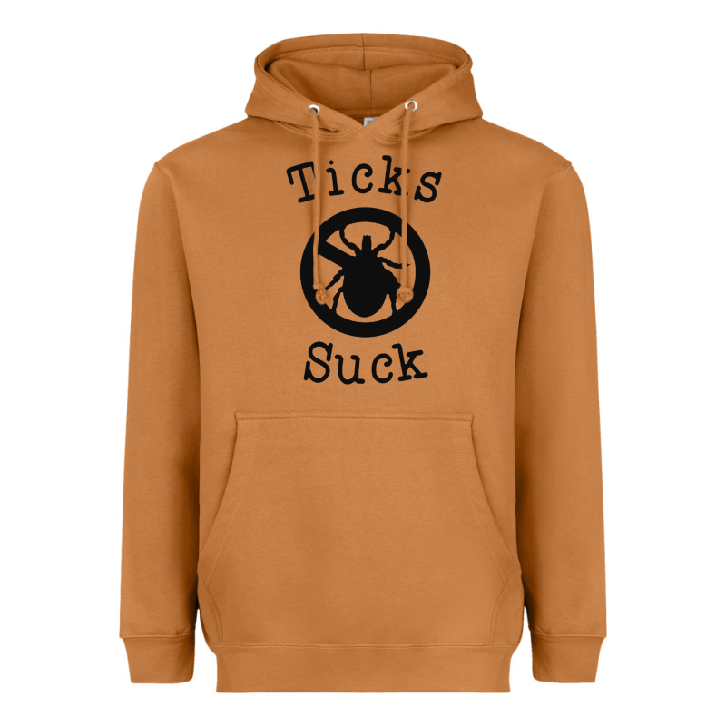 Ticks Suck Shirt Lyme Disease Gift Green Awareness Ribbon Heavyweight Hoodie by DesignPulse | Teevron
