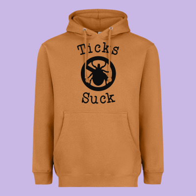 Ticks Suck Shirt Lyme Disease Gift Green Awareness Ribbon Heavyweight Hoodie Designed By Designpulse