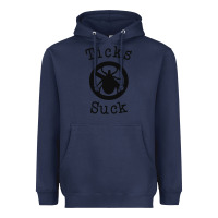 Navy ticks suck shirt lyme disease gift green awareness ribbon Heavyweight Hoodie - DesignPulse