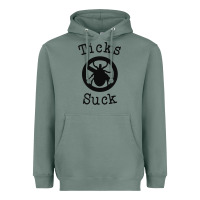 Sage ticks suck shirt lyme disease gift green awareness ribbon Heavyweight Hoodie - DesignPulse