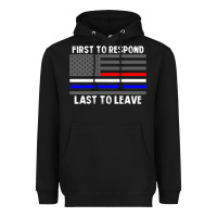 Police Fire Ems First Responder American Flag Firefighter T Shirt Heavyweight Hoodie | Teevron