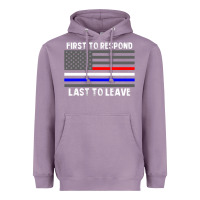 Lavender police fire ems first responder american flag firefighter t shirt Heavyweight Hoodie - DesignPulse