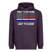 Plum police fire ems first responder american flag firefighter t shirt Heavyweight Hoodie - DesignPulse