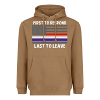 Toasted Coconut police fire ems first responder american flag firefighter t shirt Heavyweight Hoodie - DesignPulse