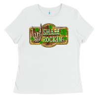 White Shamrockin' St. Patrick's Day Ladies Tee - OliviaCreatesArt