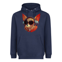 Navy Blodwyn pig Heavyweight Hoodie - DesignPulse