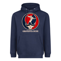 Navy grateful dude Heavyweight Hoodie - DesignPulse