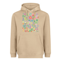 Mushroom cute birds t  shirt birds and blooms   cute floral pattern by cecca de Heavyweight Hoodie - DesignPulse