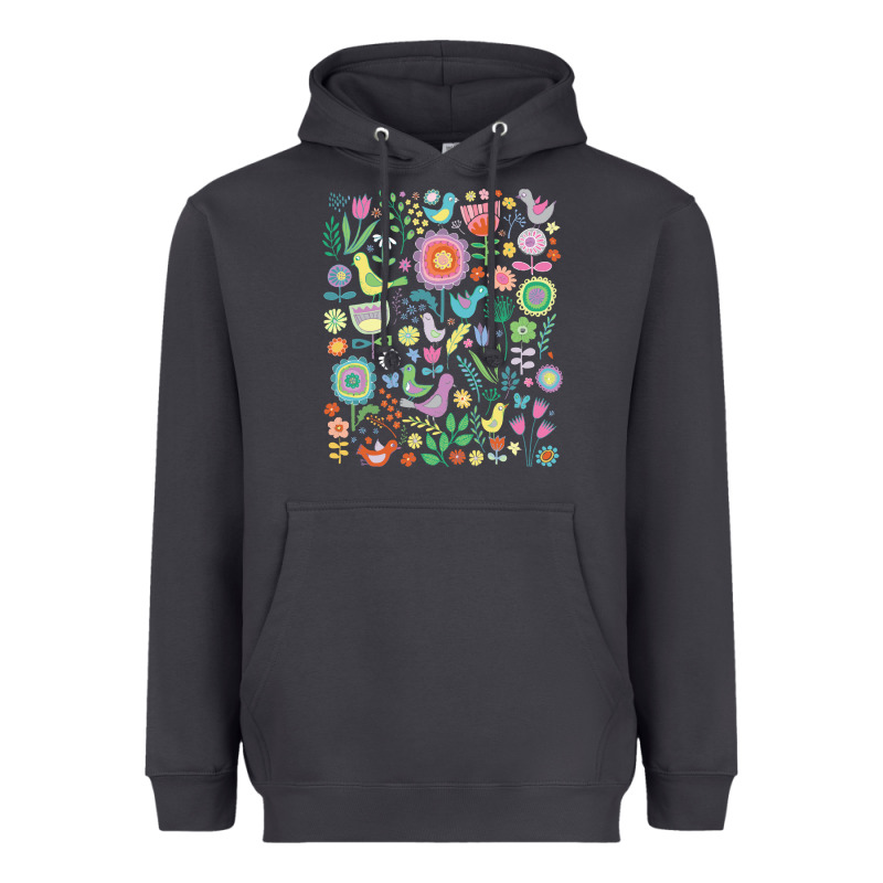 Cute Birds T  Shirt Birds And Blooms   Cute Floral Pattern By Cecca De Heavyweight Hoodie by DesignPulse | Teevron